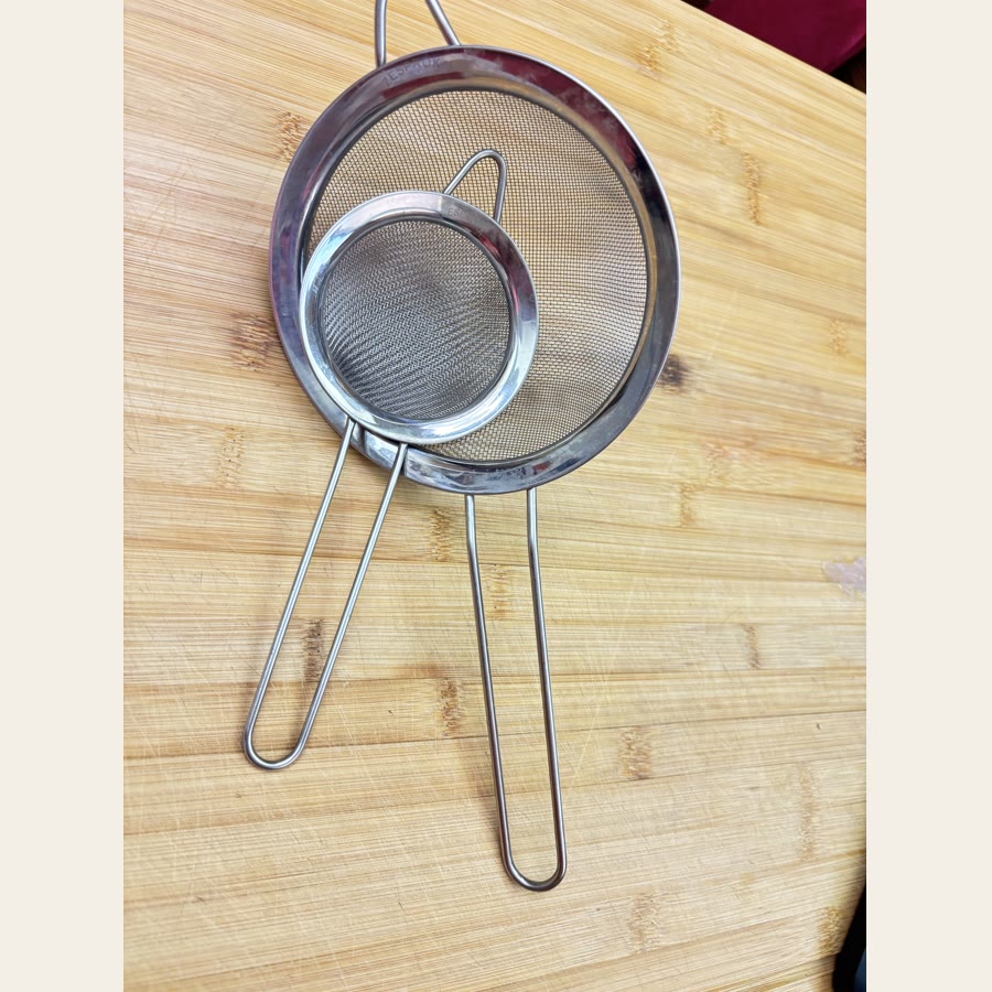 Two sizes of Colleen's fine-mesh kitchen sieves