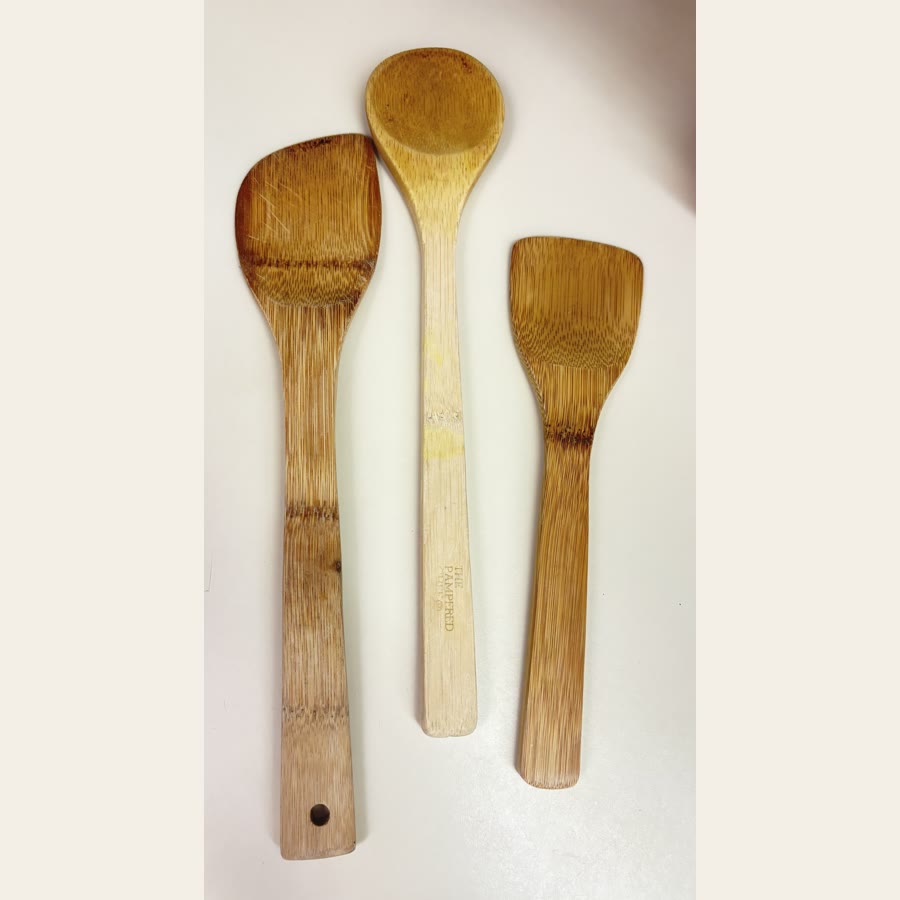 Three of Colleen's wooden kitchen spoons